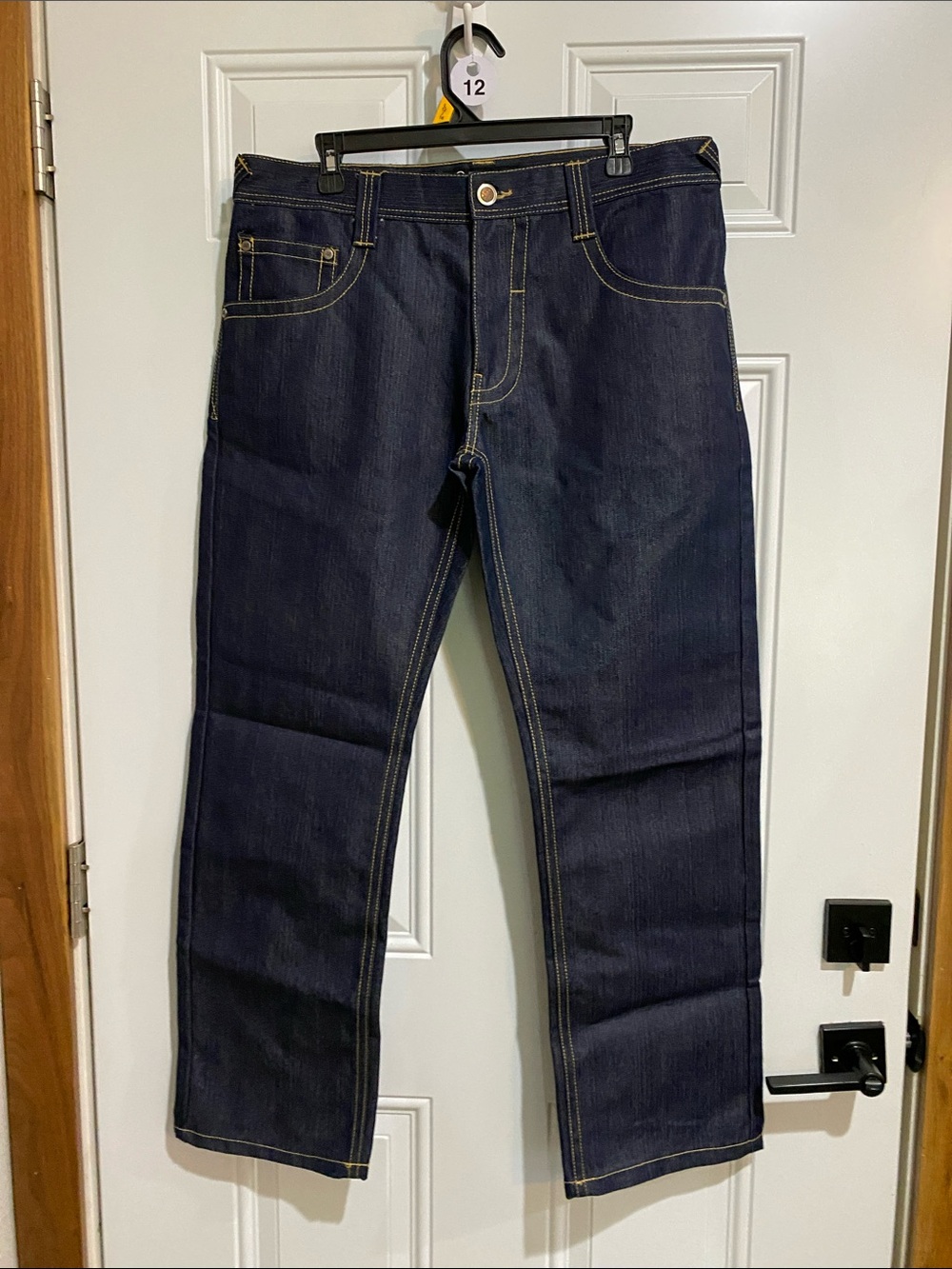 mecca Men's Dark Indigo Straight-Leg Jeans with Contrast Stitching